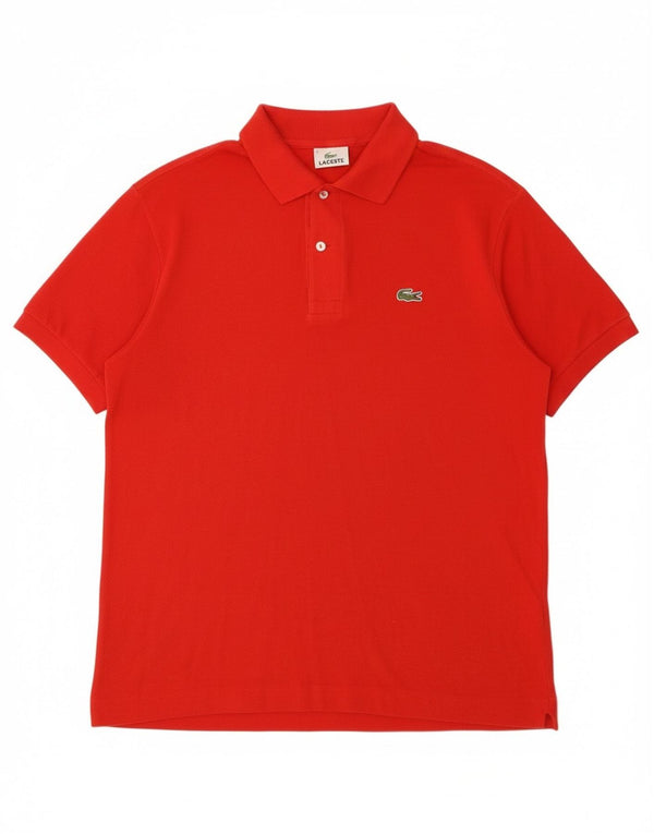 Camisa polo masculina Lacoste tamanho 4 médio algodão vermelho
