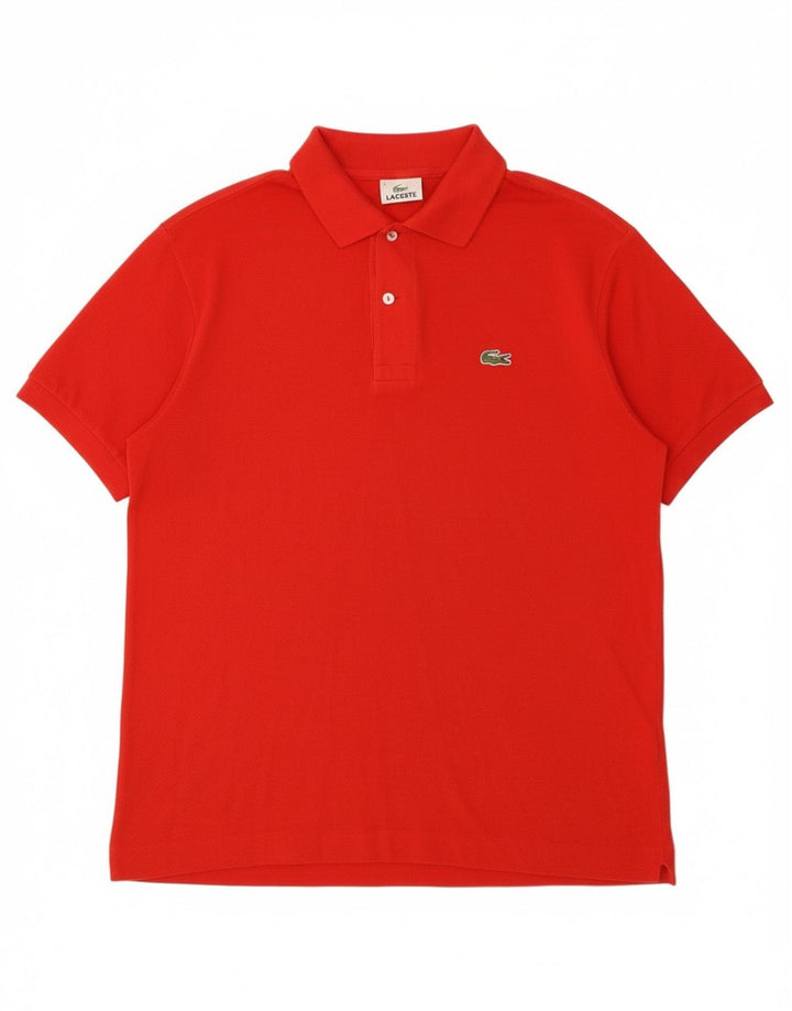 Camisa polo masculina Lacoste tamanho 4 médio algodão vermelho