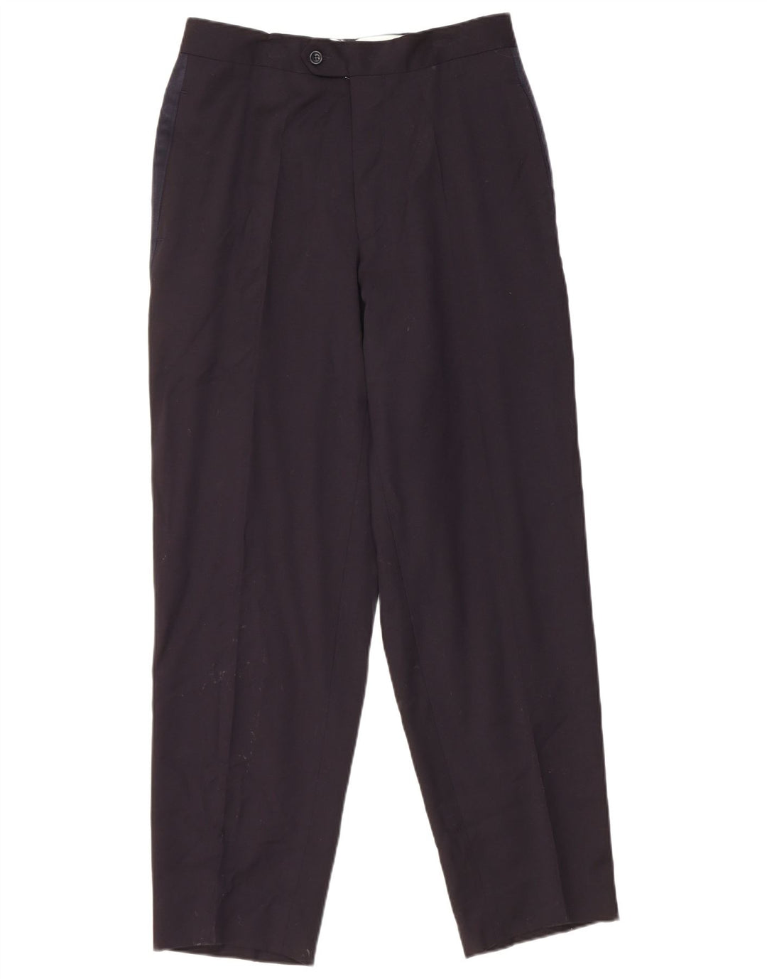 Calça vintage masculina de terno reto IT 48 Médio W30 L30 Azul marinho