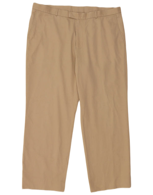 Calça masculina Lacoste Straight Suit tamanho 50 XL W34 L29 algodão bege