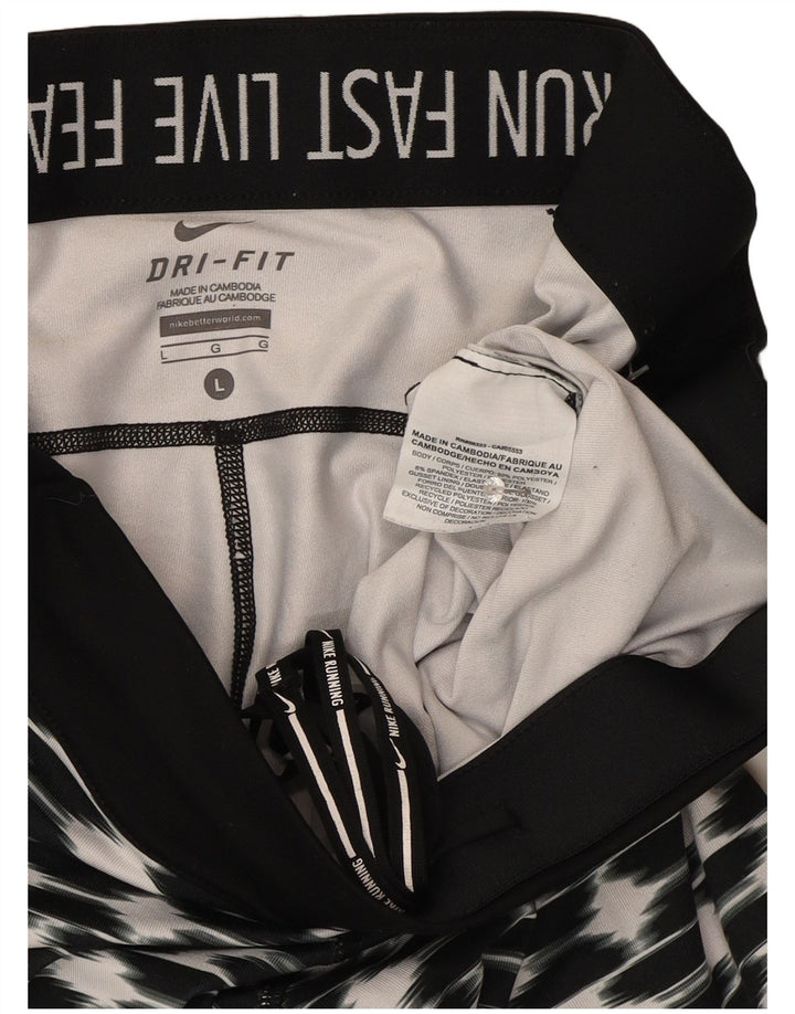 Leggings Nike Dri Fit feminino grande poliéster geométrico preto