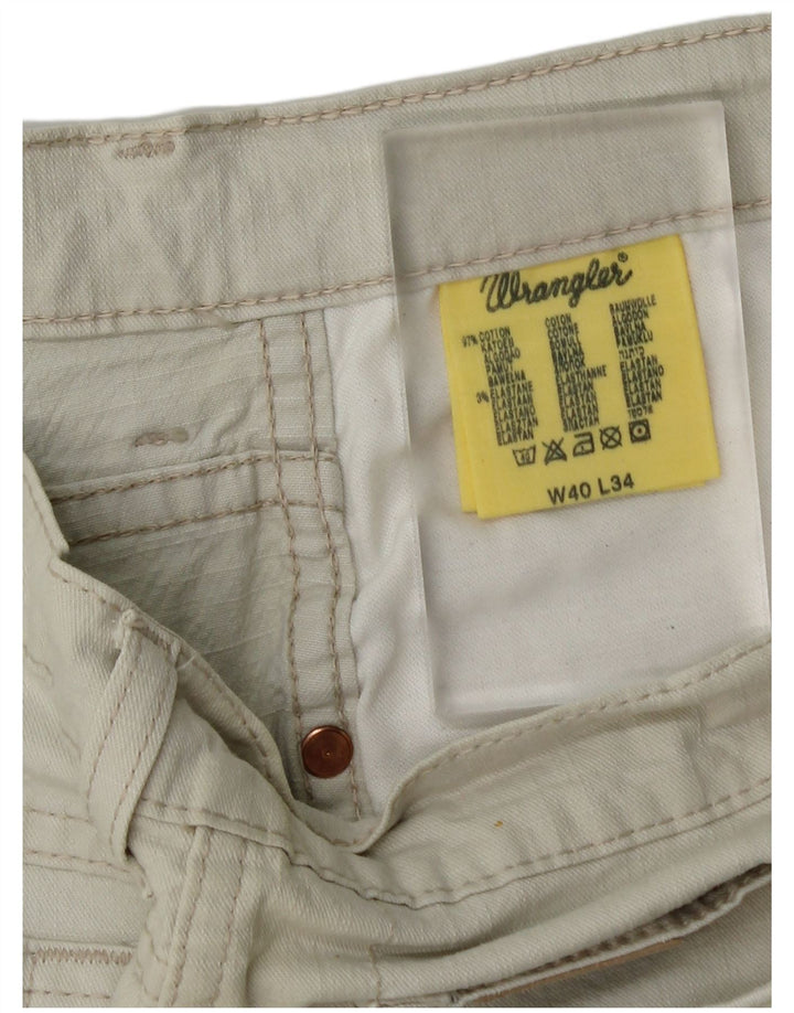 Calça casual justa masculina WRANGLER W40 L34 algodão bege