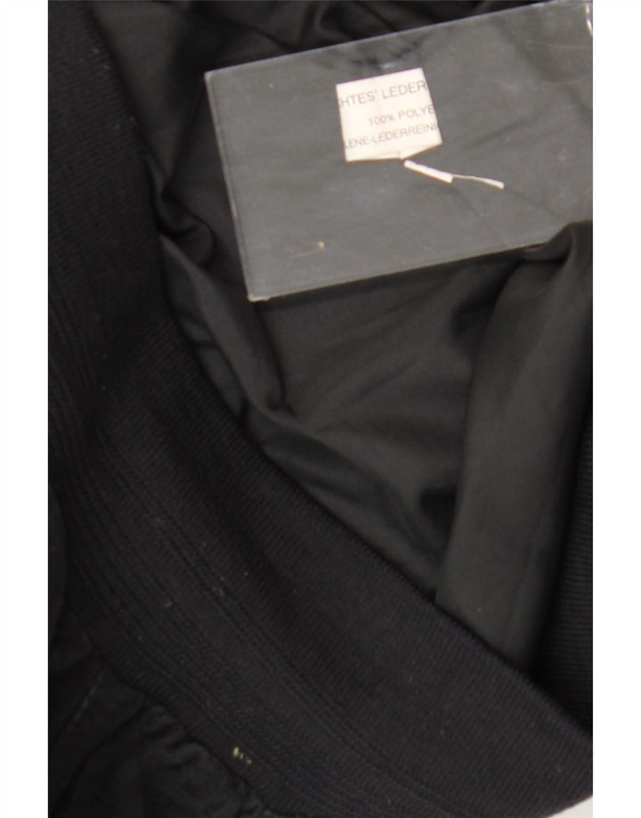 Jaqueta bomber masculina vintage de camurça Reino Unido 40 grande couro preto