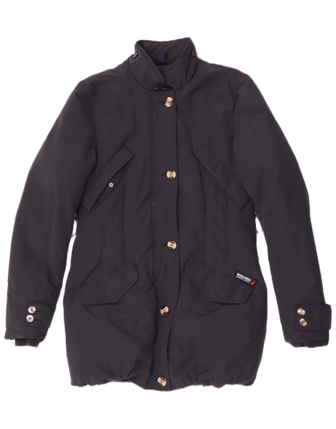 Casaco acolchoado feminino Woolrich UK 10 pequeno azul marinho poliamida