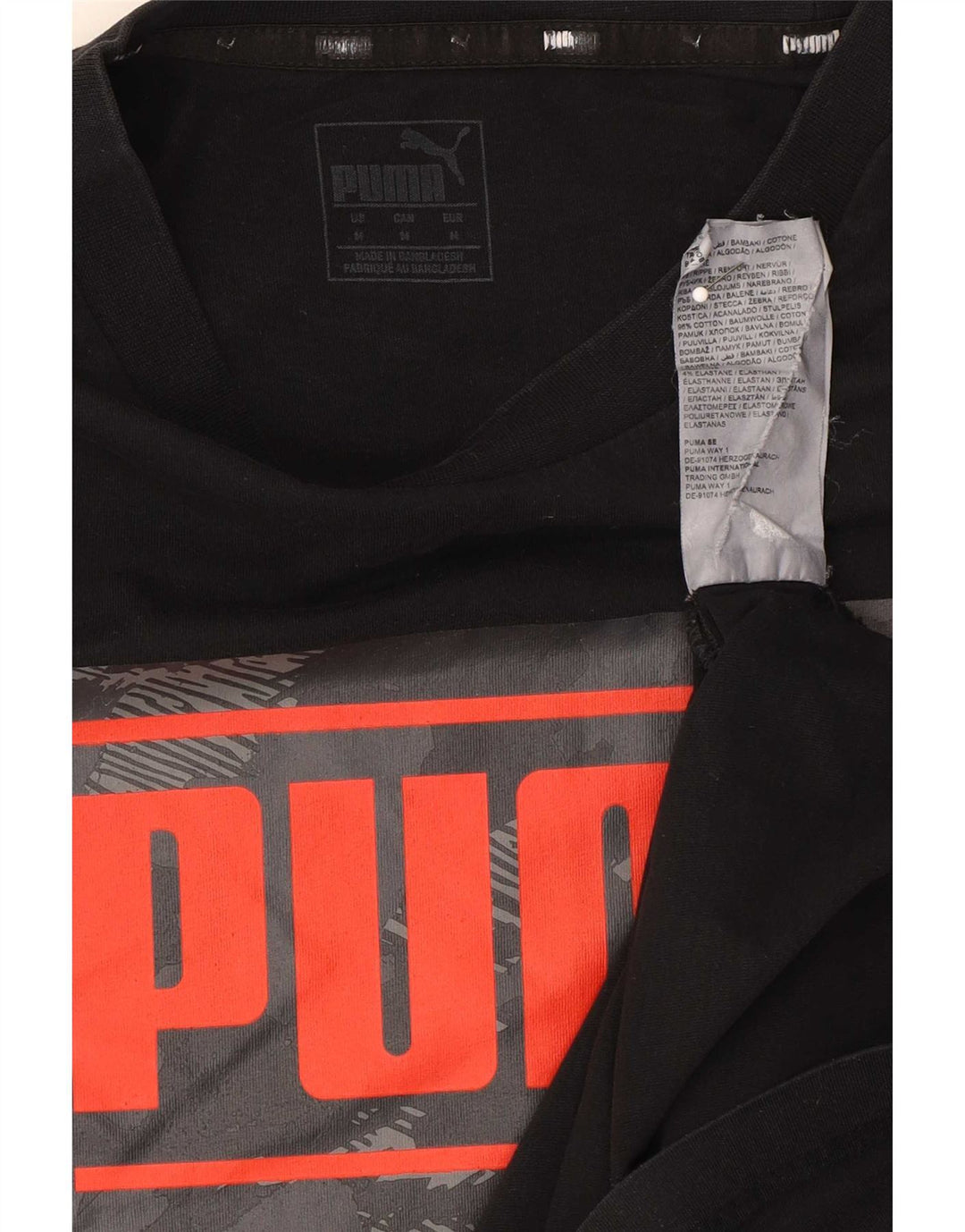 Puma Camiseta Masculina Graphic Top Médio Algodão Preto