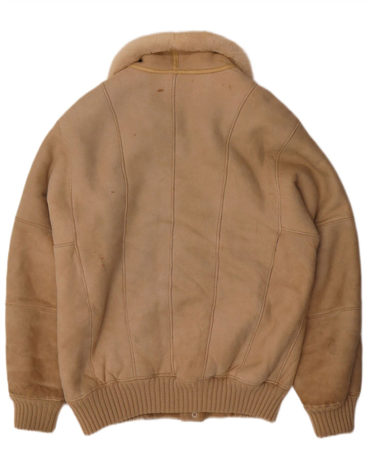 Jaqueta Sherpa masculina VINTAGE IT 56 3XL lã bege