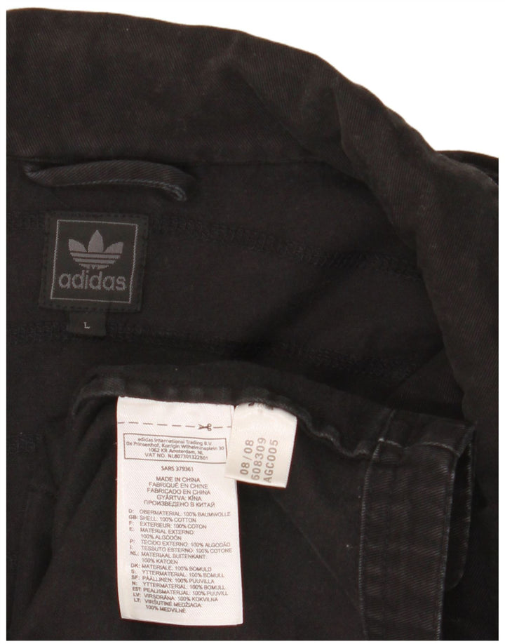 Jaqueta militar masculina Adidas UK 40 grande algodão preto