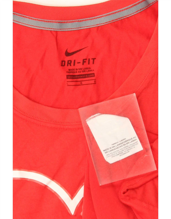 Camiseta Nike Feminina Mudcats Graphic Top UK 14 Grande Poliéster Vermelho
