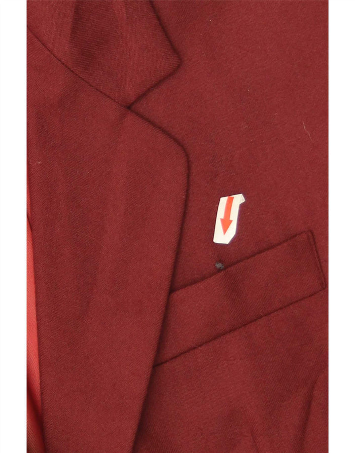 Jaqueta Blazer Feminina Benetton Crop 2 Botões IT 44 Lã Borgonha Média