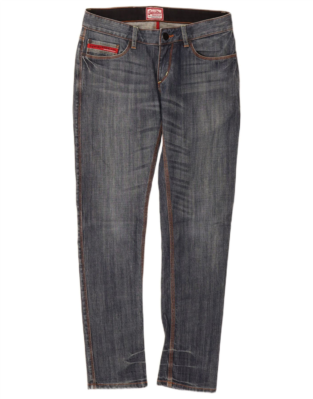 Jeans Superdry Feminino Slim W28 L30 Azul Algodão