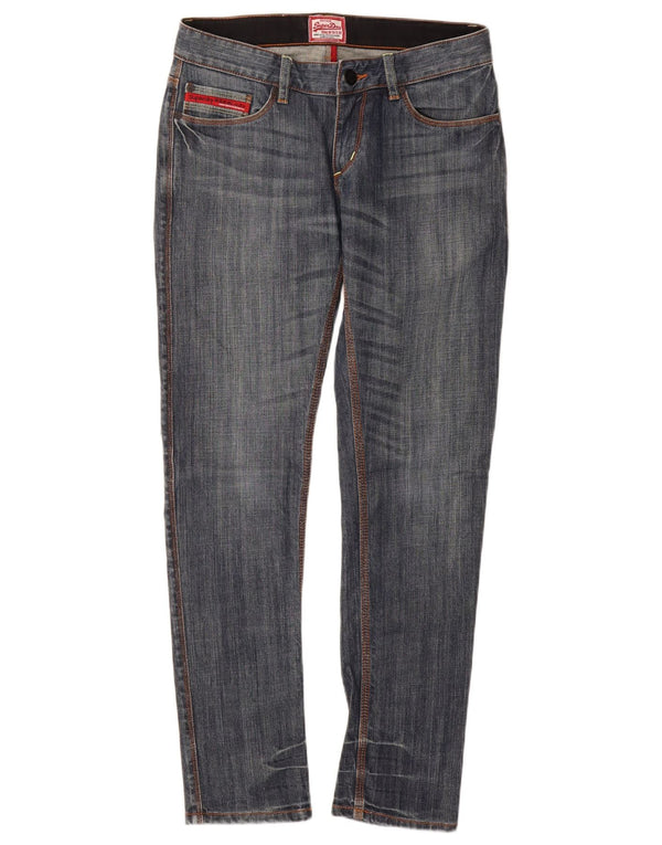 Jeans Superdry Feminino Slim W28 L30 Azul Algodão