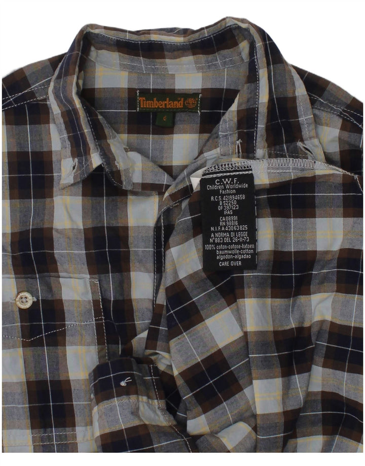 Camisa TIMBERLAND Menino 5-6 Anos Azul Xadrez Algodão