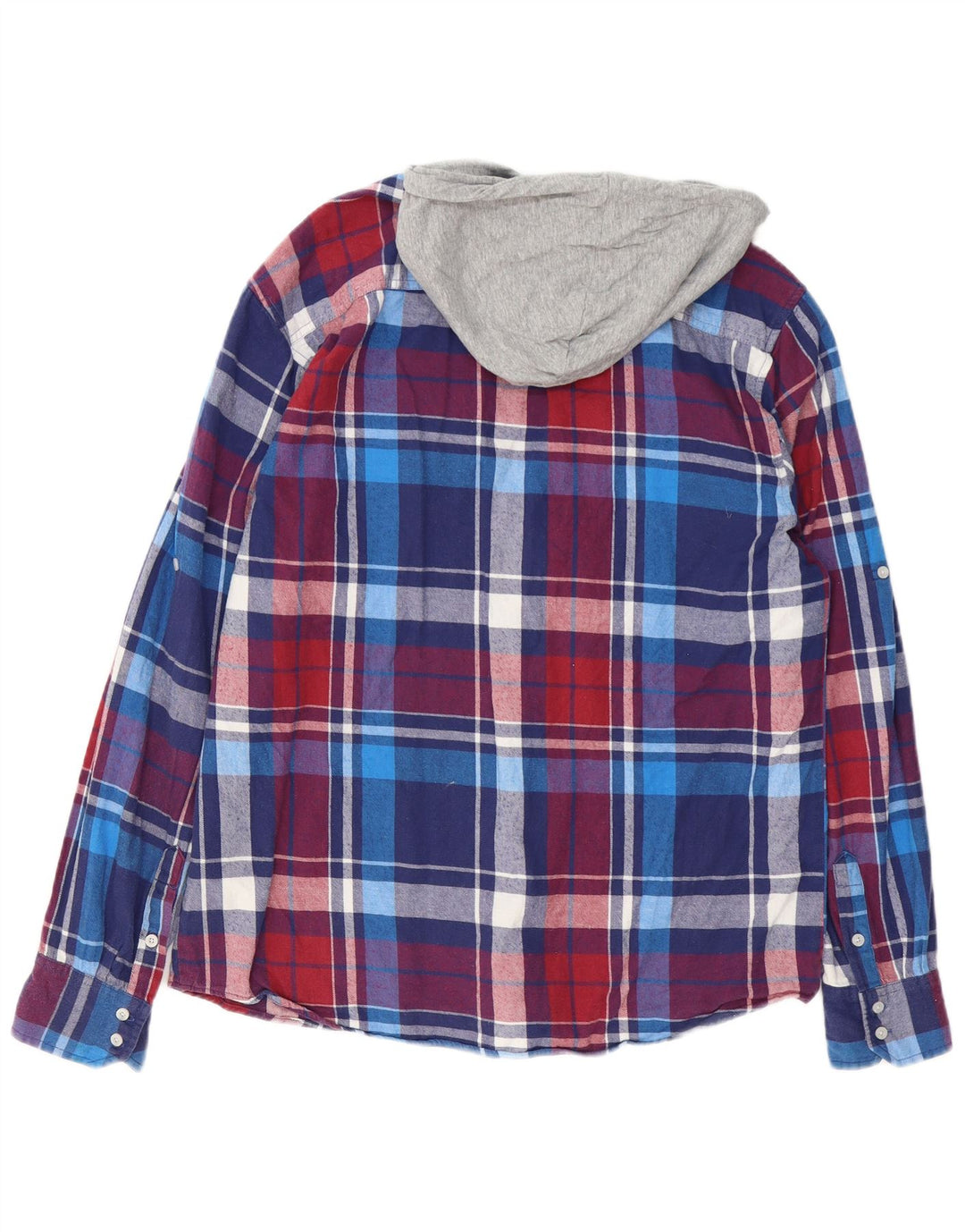 Camisa masculina de flanela com capuz Quiksilver grande xadrez multicolorida