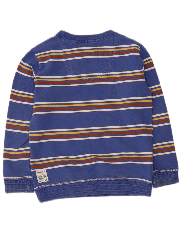 Moletom Fat Face Boys Jumper 5-6 Anos Algodão Listrado Azul