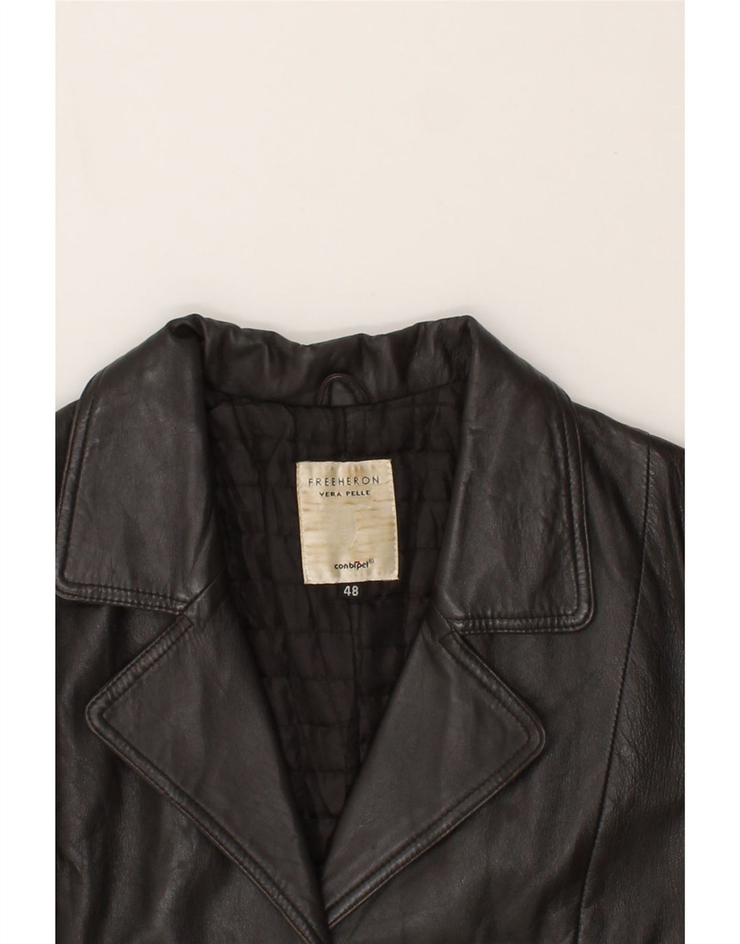 FREEHERON Womens Leather Jacket IT 48 XL Brown Leather Vintage Freeheron and Second-Hand Freeheron from Messina Hembry 