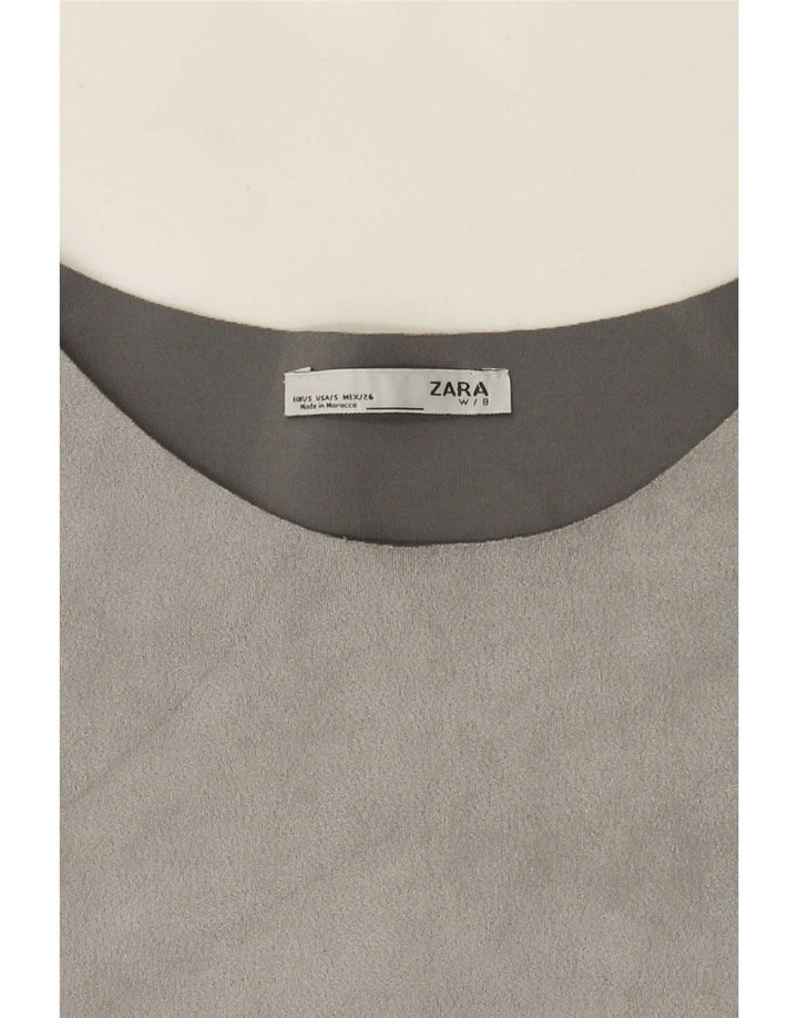 Blusa feminina Zara UK 10 pequena cinza colorblock