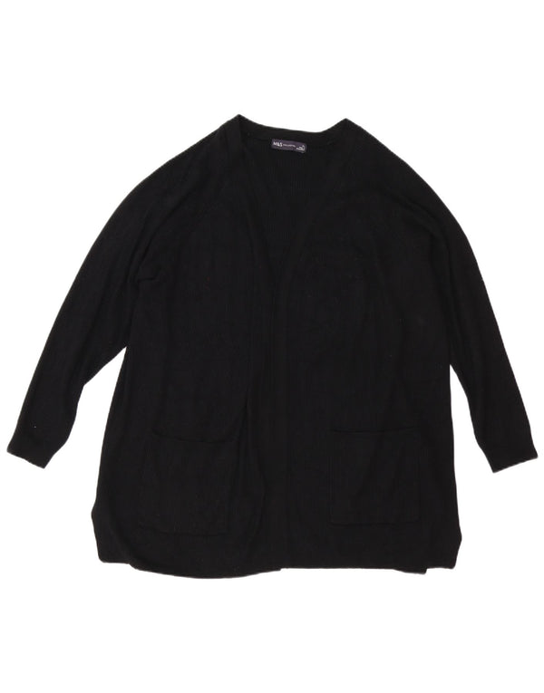 Suéter cardigã aberto feminino Marks & Spencer UK 18 XL preto viscose