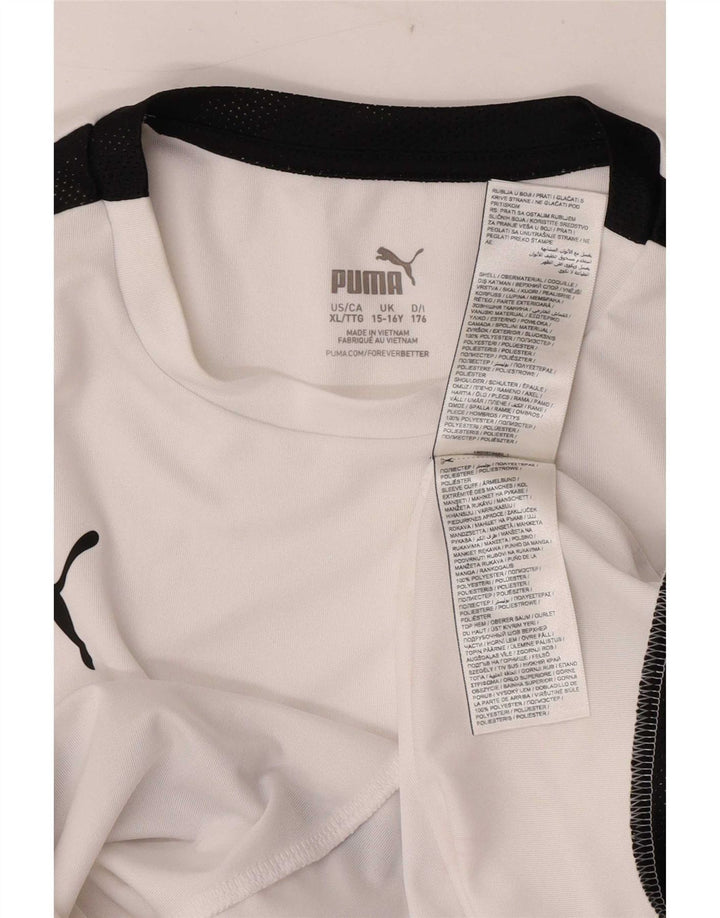 Camiseta Puma Menino Top 15-16 Anos Branco Colorblock Poliéster