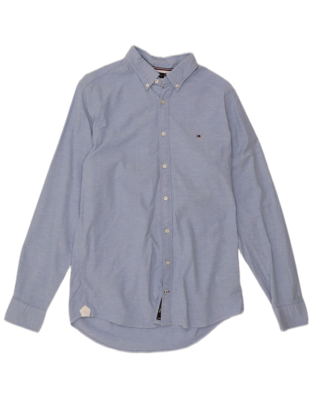 Camisa masculina TOMMY HILFIGER slim fit de algodão azul médio