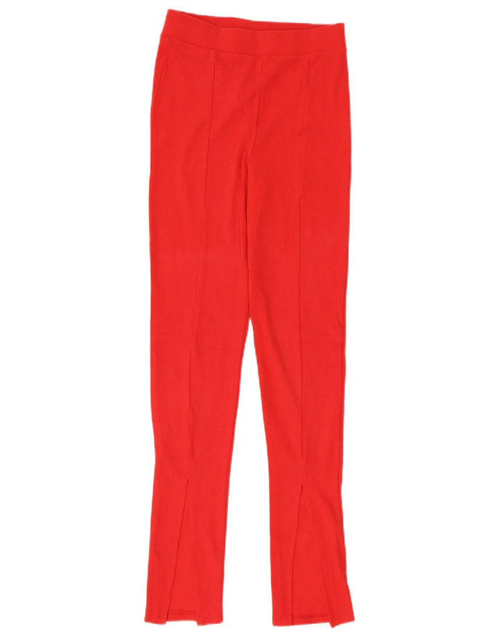 Leggings femininas Zara UK 12 algodão vermelho médio