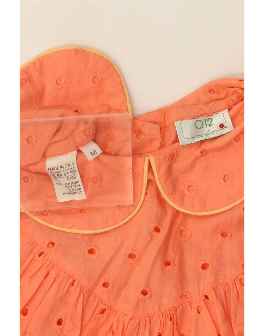 Vestido Tenda Feminino Benetton UK 14 Algodão Laranja Médio