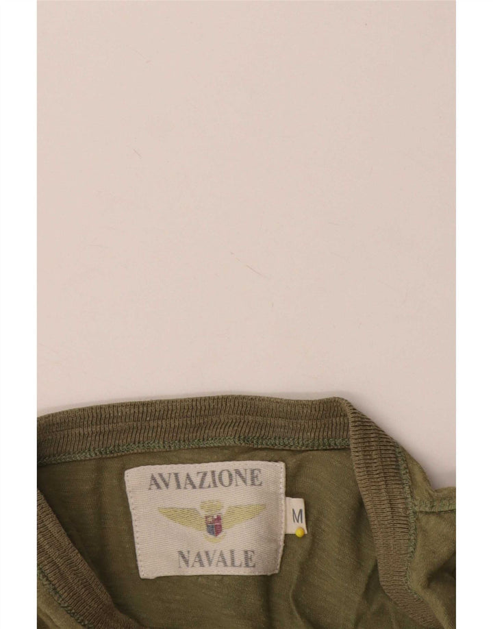 Aviazione Navale Top masculino de manga comprida médio cáqui salpicado