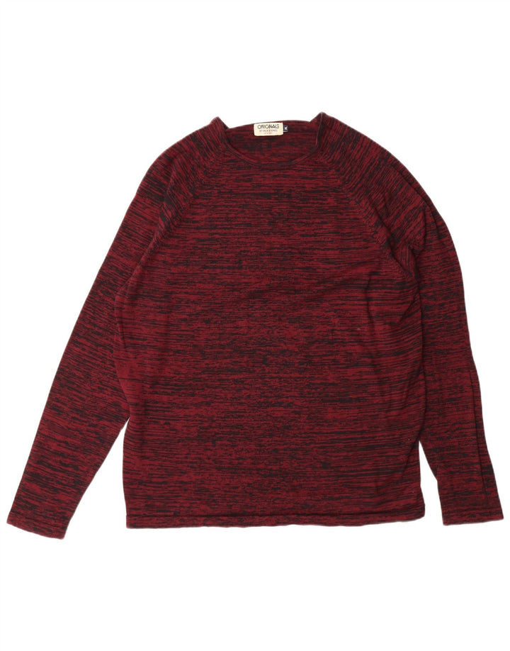 JACK & JONES Suéter masculino com gola redonda XL marrom manchado