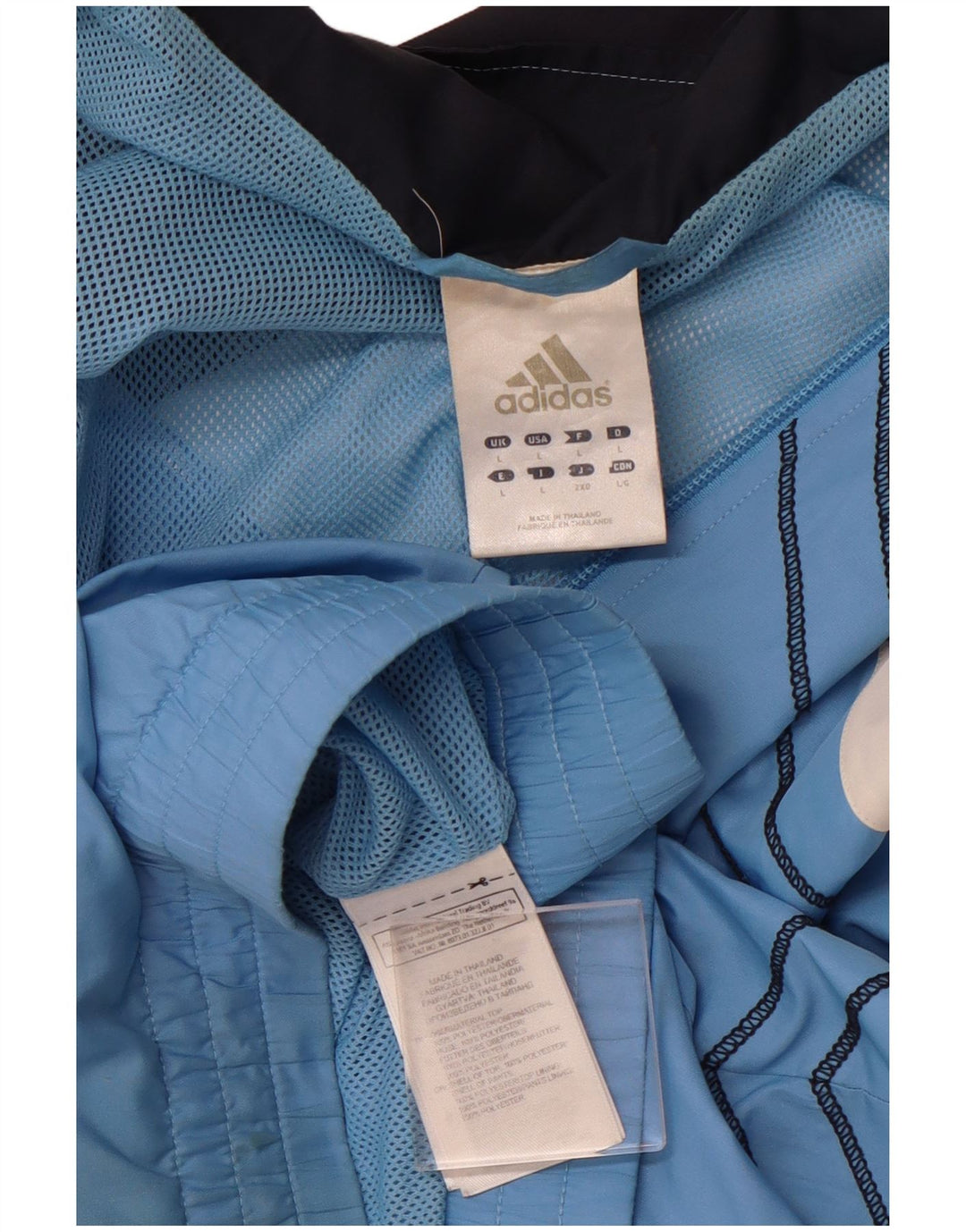 ADIDAS Mens Tracksuit Top Jacket Grande Azul Colorblock Poliéster