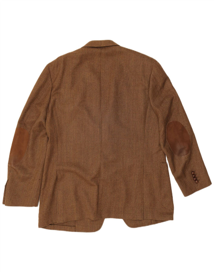 Jaqueta Blazer Masculina Canali com 3 Botões IT 54 2XL Lã Virgem Marrom