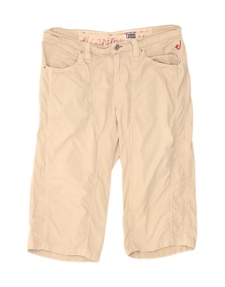 THINK PINK Bermuda masculina IT 50 grande W34 algodão bege