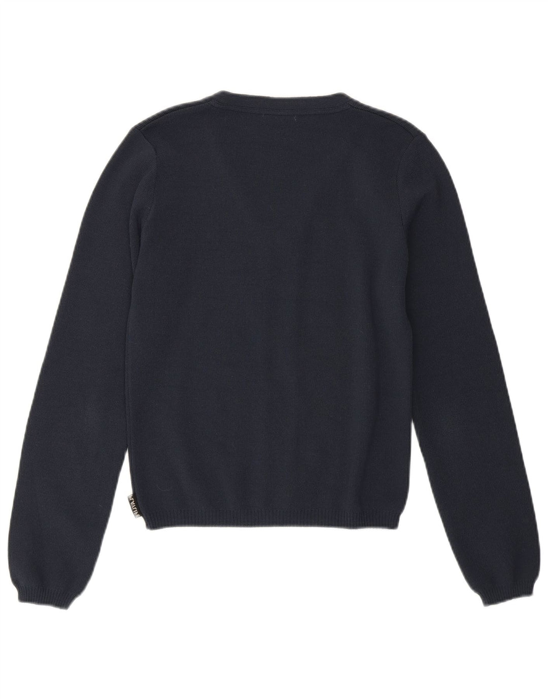 Suéter feminino Playlife com corte cardigan Reino Unido 12 médio azul marinho poliamida
