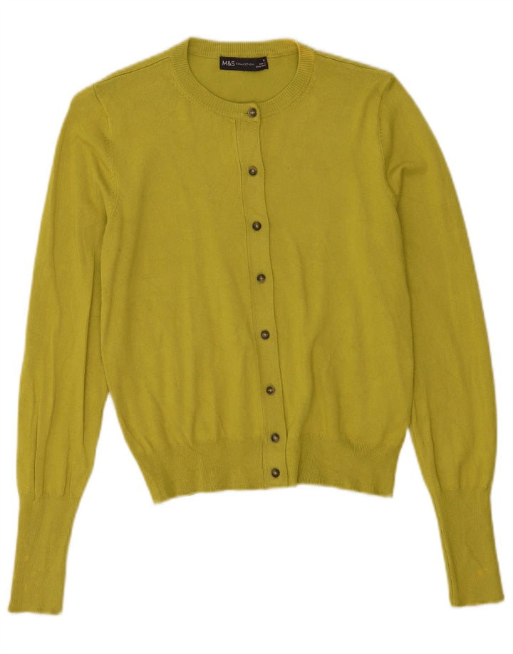 Suéter cardigã feminino Marks & Spencer Reino Unido 10 viscose verde pequena