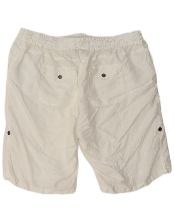 Shorts casuais femininos Marks & Spencer Autograph UK 18 XL W40 branco