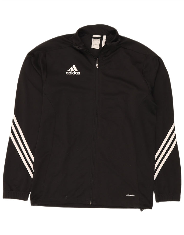 ADIDAS Mens Climalite Tracksuit Top Jacket Médio Preto Poliéster