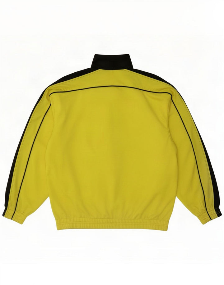Diadora Mens Tracksuit Top Jacket UK 36 Small Yellow Colourblock Poliéster