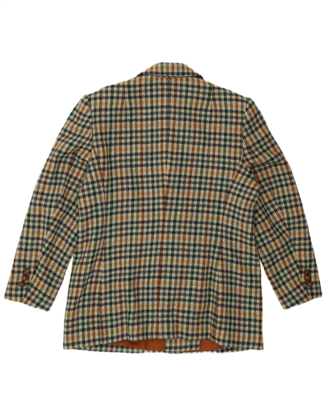 Jaqueta blazer feminina vintage com peito duplo Reino Unido 16 grande houndstooth verde