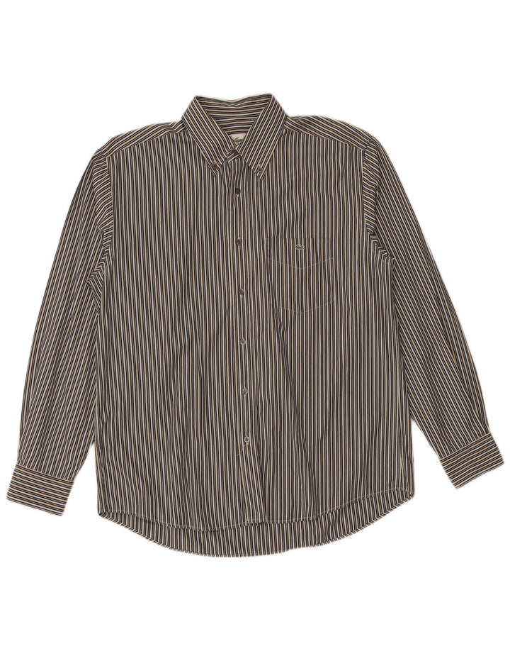 Camisa masculina Lacoste tamanho 40 médio algodão listrado multicolorido