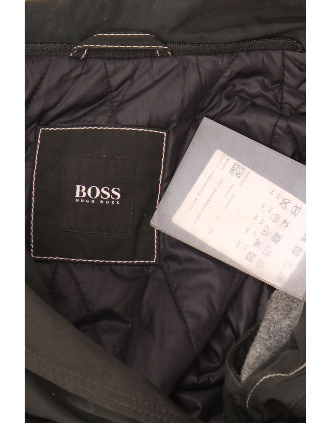 Jaqueta utilitária masculina Hugo Boss EU 48 poliéster preto médio