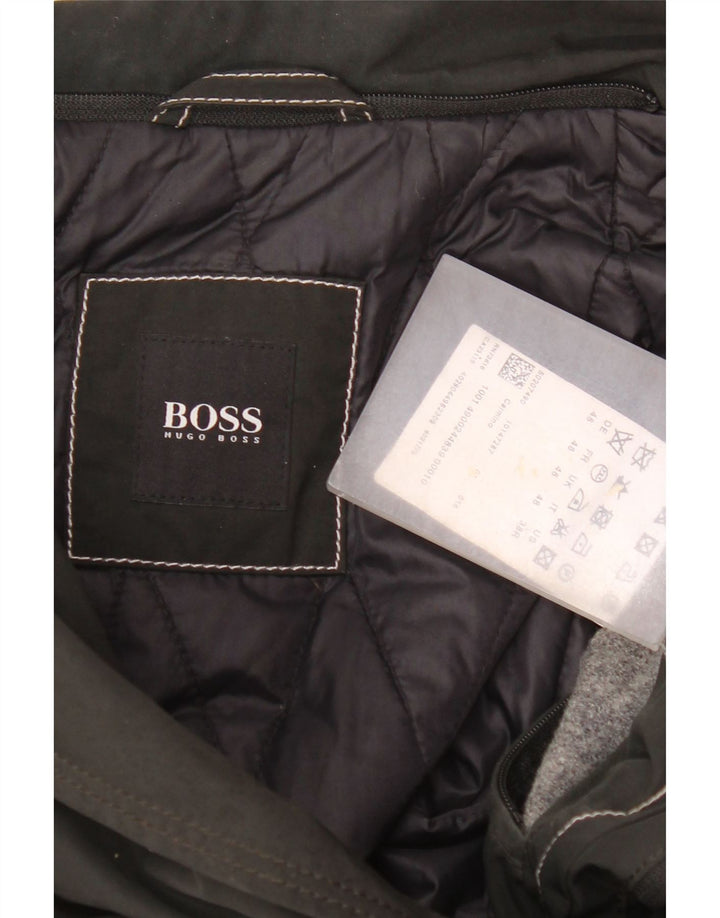 Jaqueta utilitária masculina Hugo Boss EU 48 poliéster preto médio