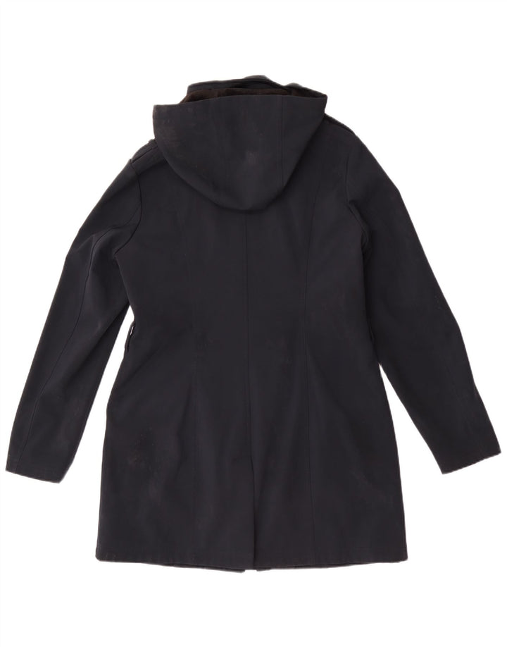 Sobretudo militar feminino com capuz Michael Kors Reino Unido 14 azul marinho médio