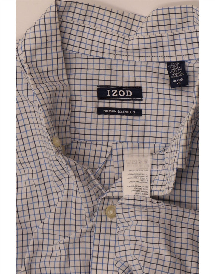 Camisa masculina Izod XL algodão xadrez branco
