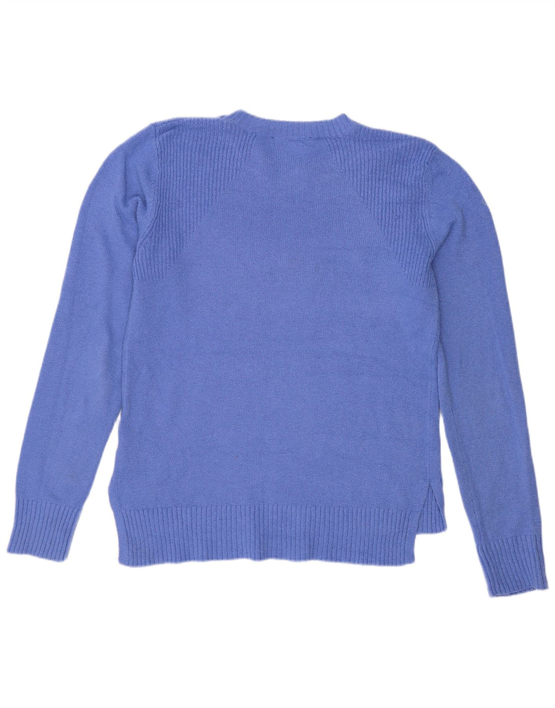 Suéter feminino Oasis com gola redonda UK 14 poliéster azul médio