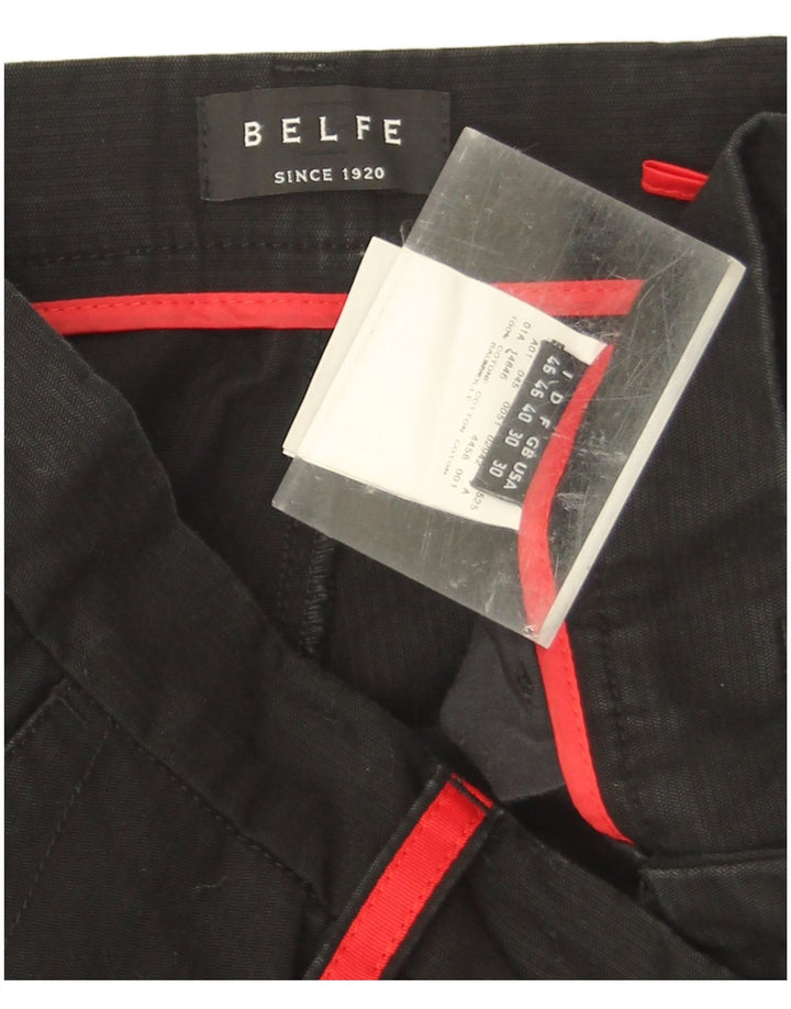 Belfe Mens Calças UK 30 W30 L31 Algodão Preto