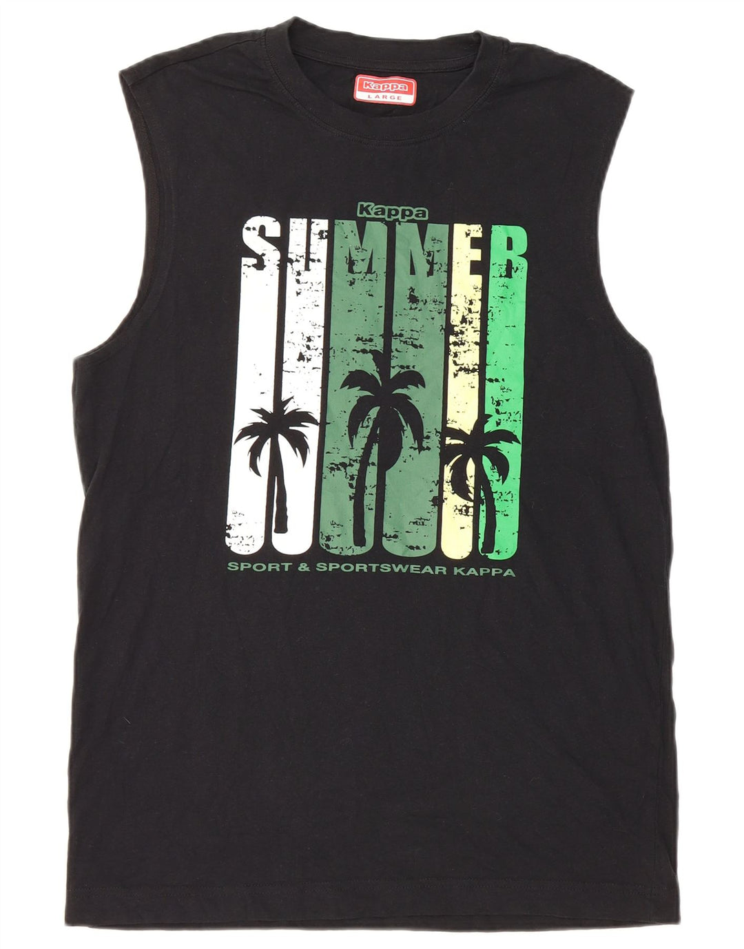 Kappa Mens Graphic Vest Top Grande Preto