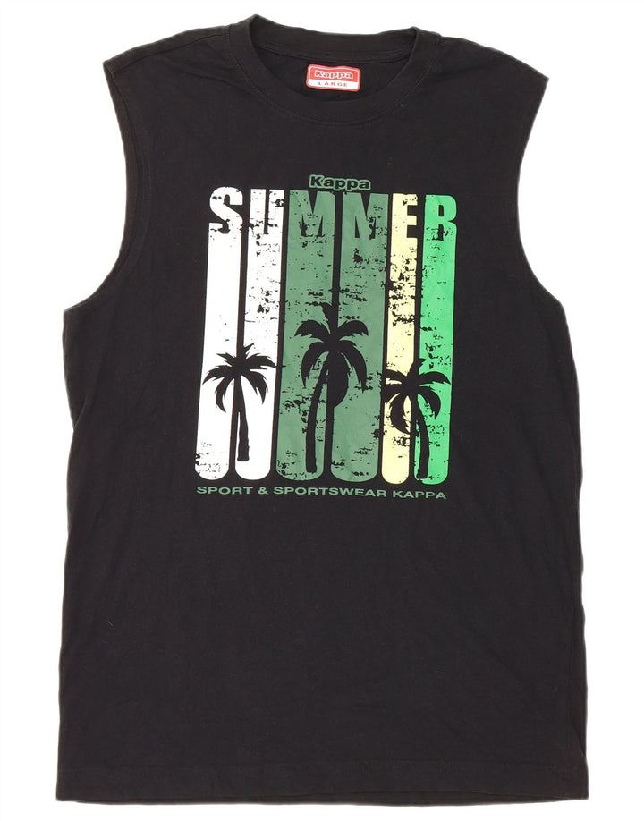 Kappa Mens Graphic Vest Top Grande Preto