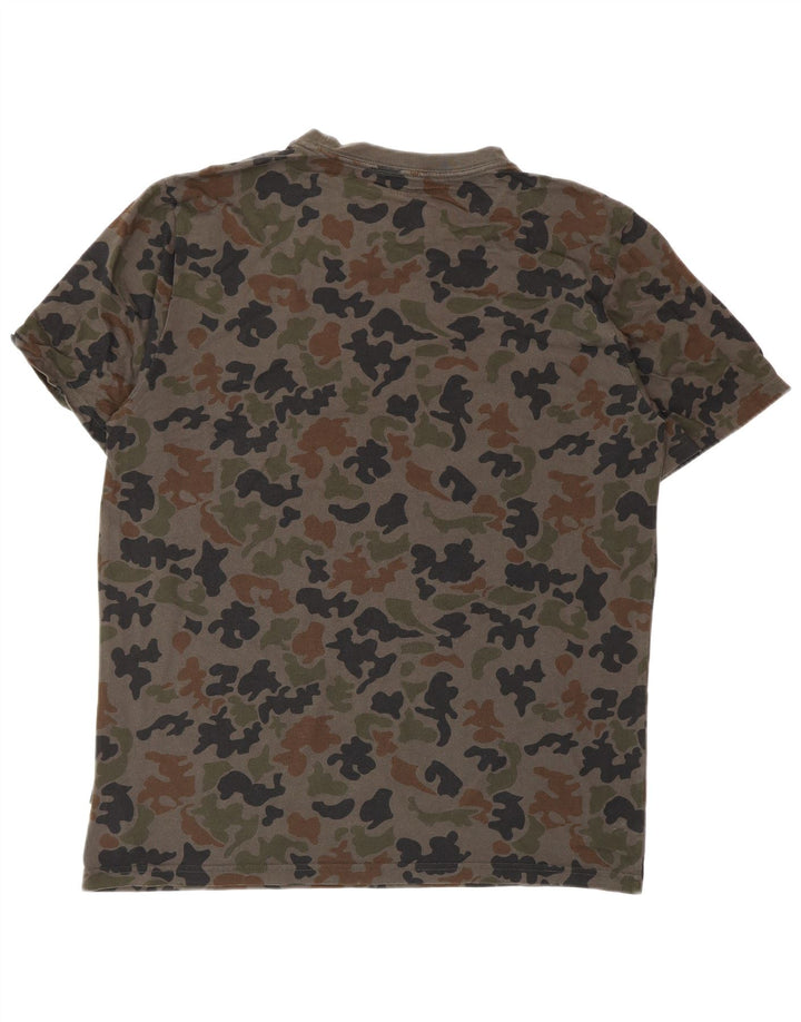 Camiseta masculina CONVERSE gráfica camuflada cinza médio