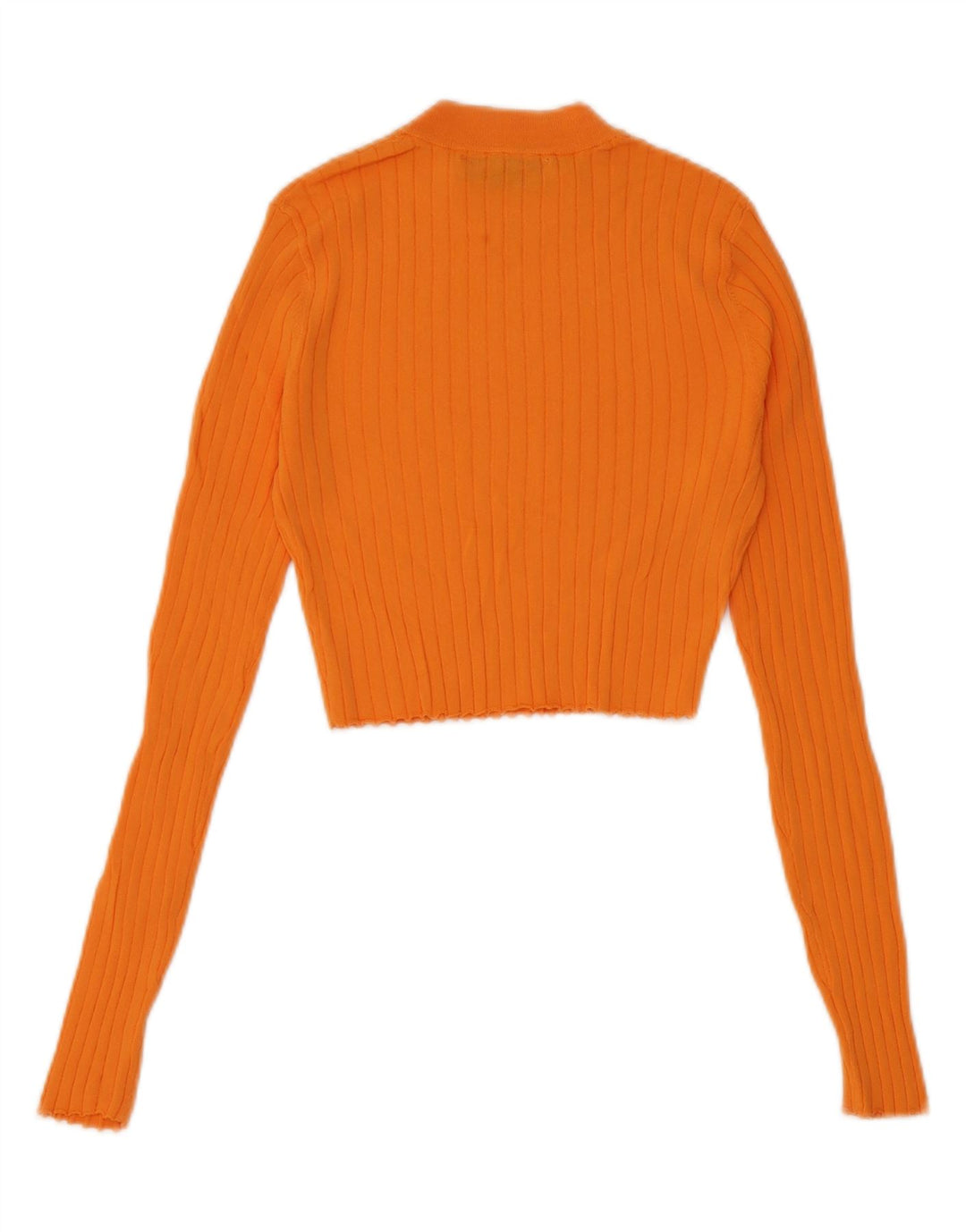 Zara Womens Crop Top Manga Longa Reino Unido 8 Pequeno Laranja