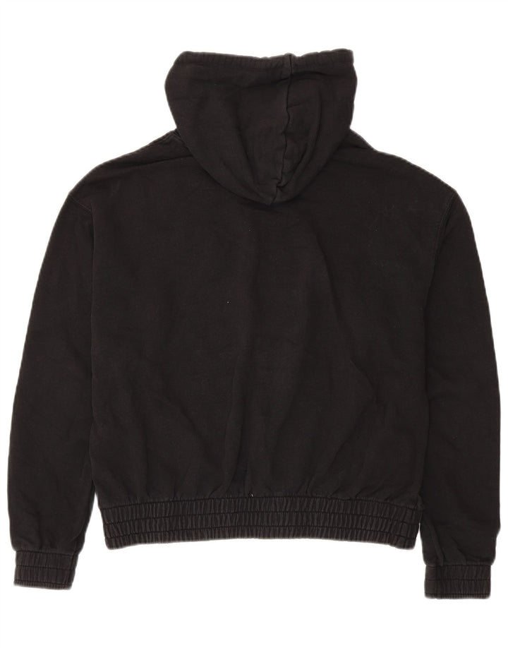 PUMA Womens Oversized Hoodie Jumper Reino Unido 14 Médio Algodão Preto