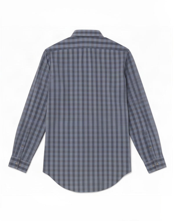 Camisa masculina Calvin Klein Slim Fit tamanho 15 médio azul guingão
