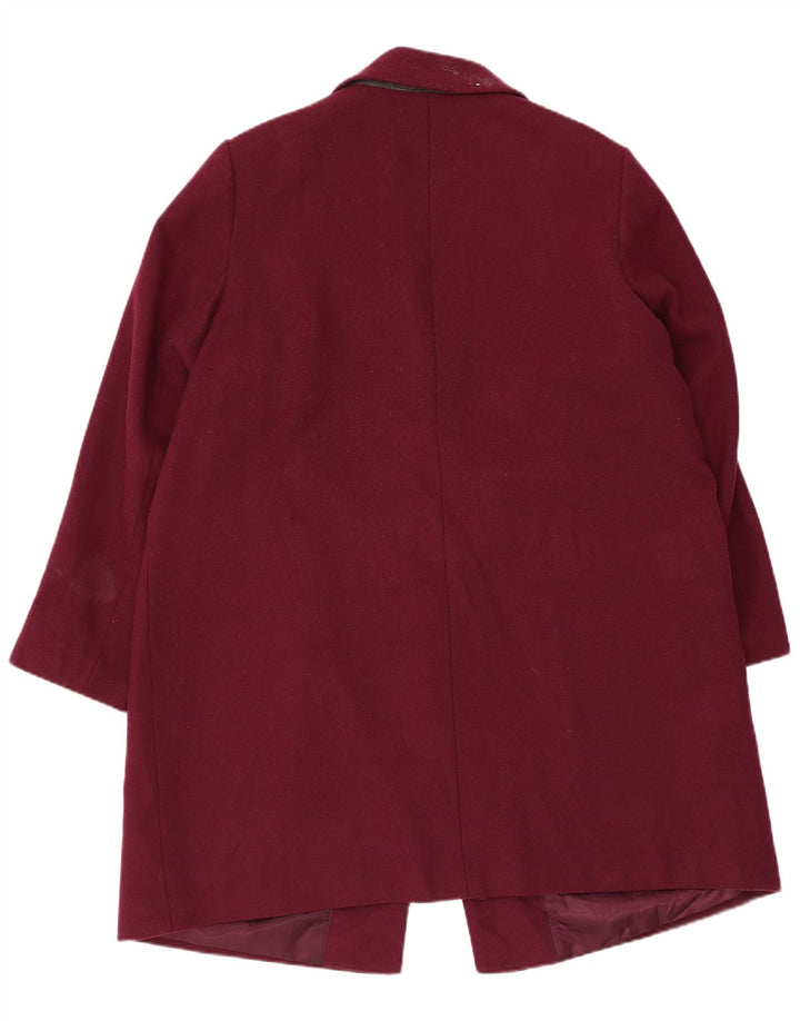 Sobretudo feminino Marks & Spencer UK 20 2XL poliéster cor de vinho